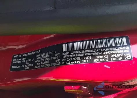 2018 Alfa Romeo Stelvio Ti Sport Awd z USA, uszkodzony, nr VIN ZASFAKNN9J7C21376